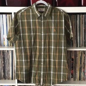 Penguin Green yellow and white checked shirt